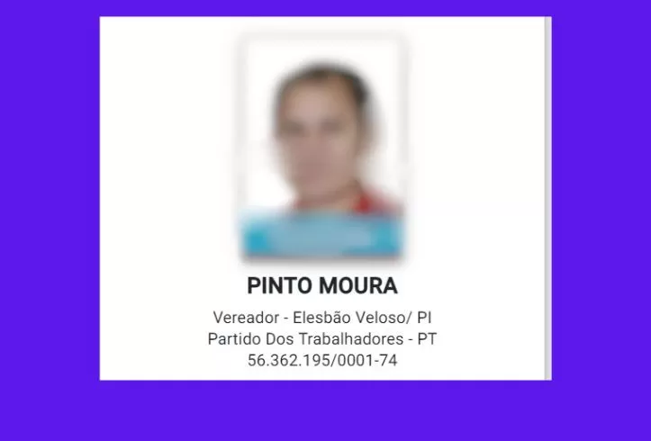 Candidatura de Pinto Moura ao cargo de vereador é indeferida pela Justiça Eleitoral.