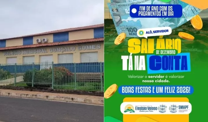 Prefeitura de Elesbão Veloso antecipa salário de dezembro e reforça valorização de seus servidores