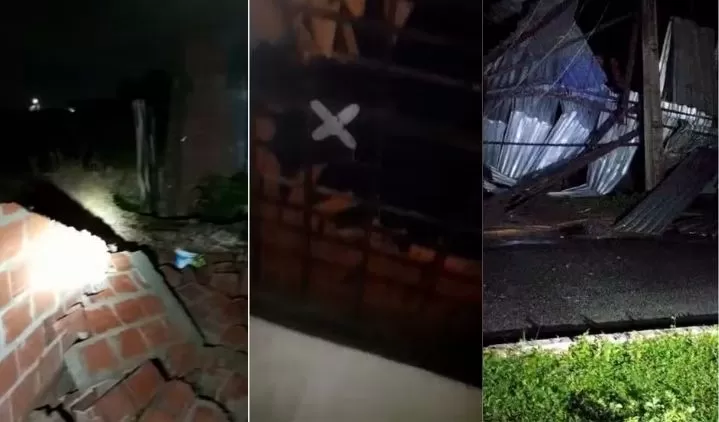 Tempestade e fortes ventos destelham casas e derrubam muro em Prata do Piauí
