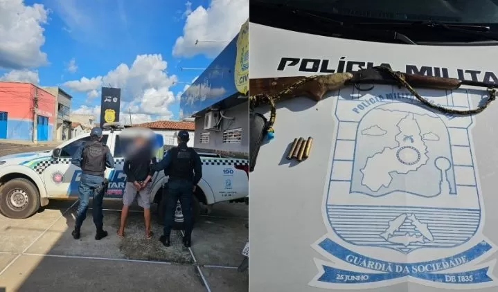 Homem é preso por ameaça e porte ilegal de arma na zona rural de Elesbão Veloso